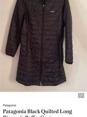 Patagonia Black Quilted Long Puffer Coat